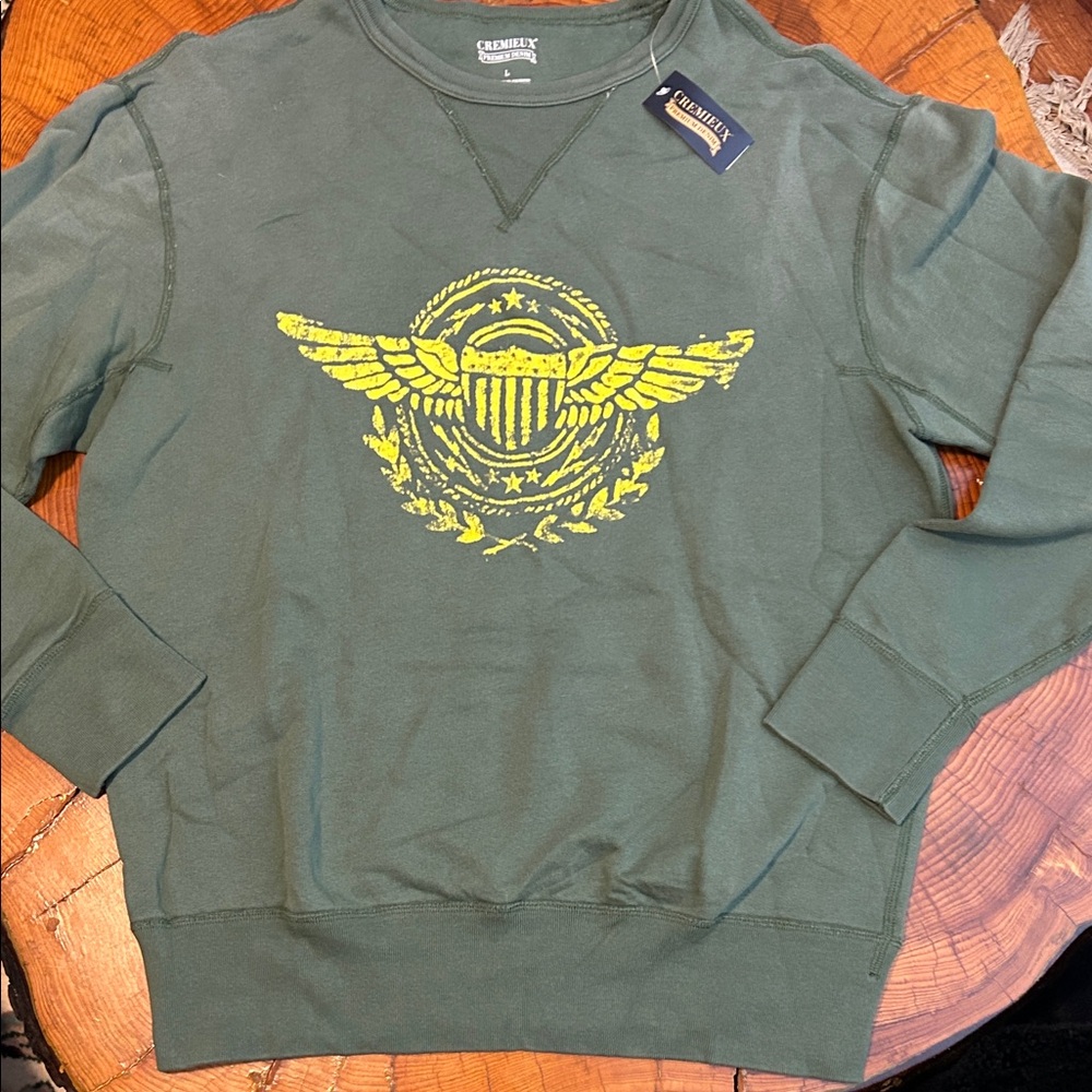 Cremieux Sweatshirt w/ Yellow Graphic Wings Size Large NWT